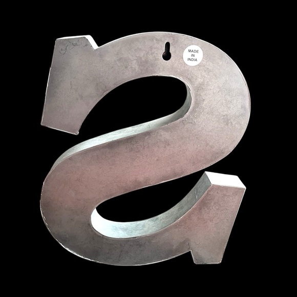 Metal Wall Letter S – Rustic Industrial Initial Decor 11x9.5 - Picture 3 of 6